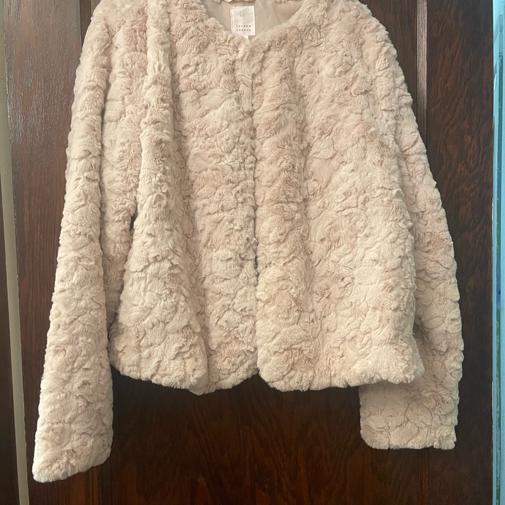 LC Lauren Conrad Cream Teddy Jacket